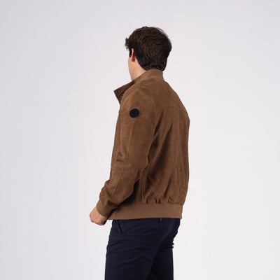 Giacca in pelle scamosciata A-1 - Cognac