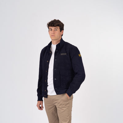 Giacca in pelle scamosciata A-1 - Blu Scuro