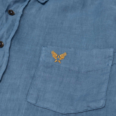 Camicia in Lino tintocapo - Blu Avio