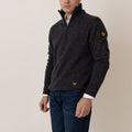 Half-Zip Wool Blend Sweater - Anthracite