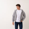 Zip Up Sweat Hoodie - Light Gray