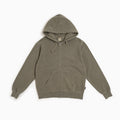 Fade Wash Zip-Up Hoodie - Olive