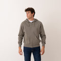 Fade Wash Zip-Up Hoodie - Olive