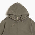 Fade Wash Zip-Up Hoodie - Olive