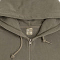 Fade Wash Zip-Up Hoodie - Olive