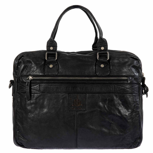 Mayday Leather Briefcase - Black (MDY05-100)