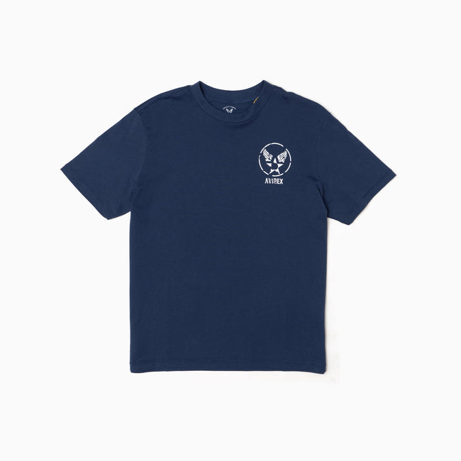 T-shirt stampata a collo alto - Blu oceano