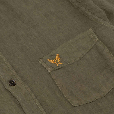 Camicia in Lino tintocapo - Verde Militare