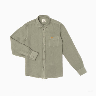 Camicia in Lino tintocapo - Verde Salvia