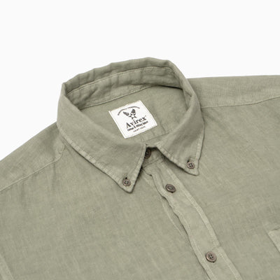 Camicia in Lino tintocapo - Verde Salvia