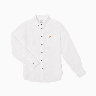 Camicia in Lino tintocapo - Bianca