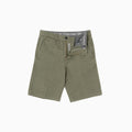 Bermuda Chinos in Comfort Gabardine Leggera - Verde Militare