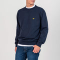 Crewneck Sweatshirt Embroidered Logo - Dark Blue