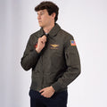 CWU Bomber in nylon leggero con toppe - Verde Militare
