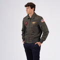 CWU Bomber in nylon leggero con toppe - Verde Militare