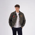 CWU Bomber in nylon leggero con toppe - Verde Militare