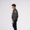 CWU Bomber in nylon leggero con toppe - Verde Militare