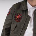 CWU Bomber in nylon leggero con toppe - Verde Militare