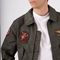 CWU Bomber in nylon leggero con toppe - Verde Militare