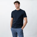 High Neck Supima® T-Shirt - Dark Blue
