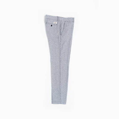 Chinos Misto Lino a Righe - Bianco/Nero