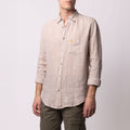 Camicia Buckley in Lino - Khaki