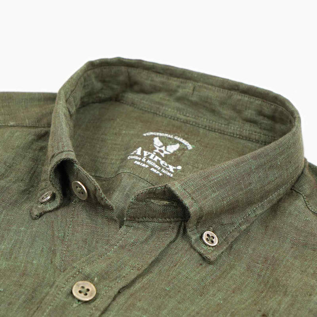 Linen Buckley Shirt - Military Green