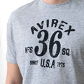 Printed T-Shirt - Avirex 36 - Melange Grey