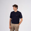 Wings T-shirt lavorata a maglia a maniche corte - Blu Scuro