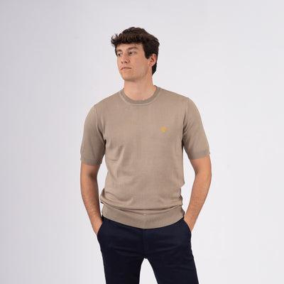 Wings T-shirt lavorata a maglia a maniche corte - Verde Militare