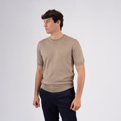 Wings T-shirt lavorata a maglia a maniche corte - Khaki